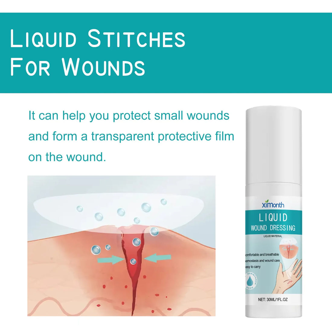 Waterproof Liquid Bandage Spray, 30 ml