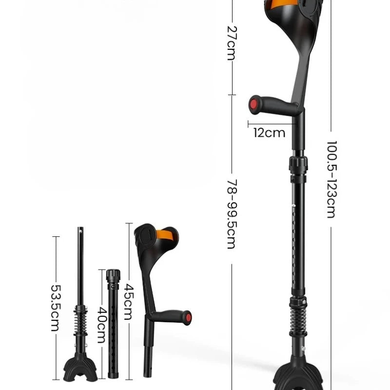 Foldable Forearm Crutches for Adults, 150–185 cm