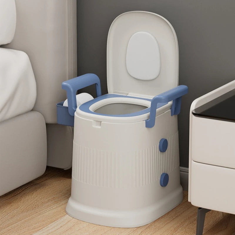 Portable Bedside Commode with Wheels and Urinal Bucket