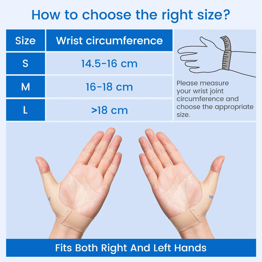 Medwell Elastic Thumb Support Brace, Left and Right Hand