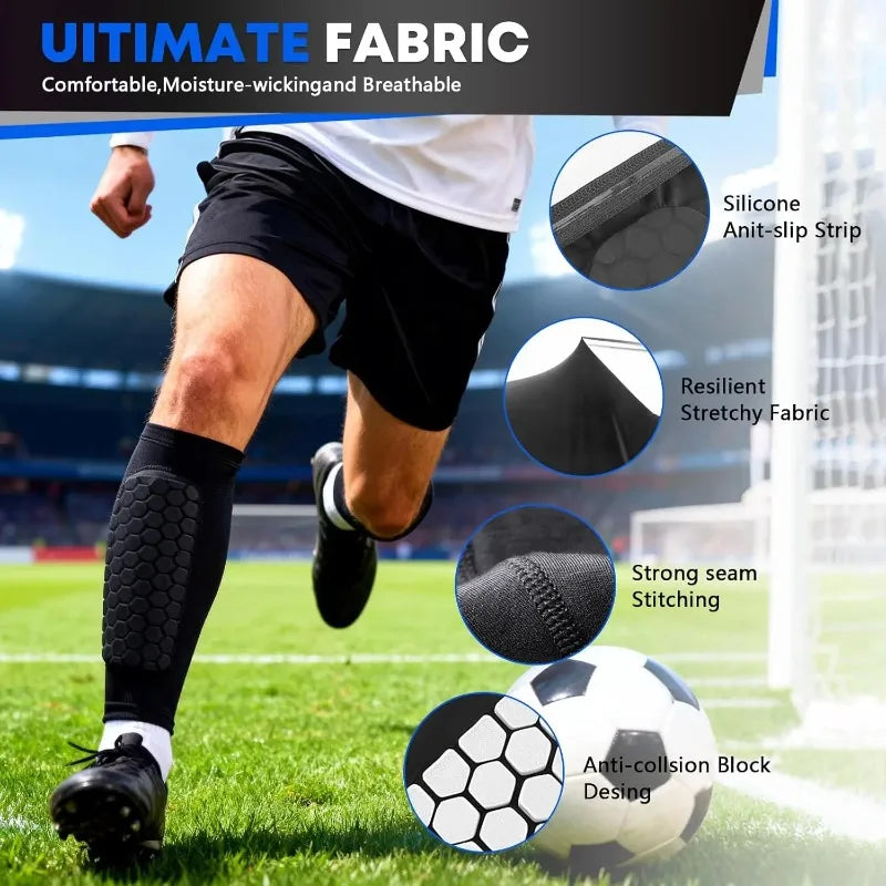 Soccer Shin Guards with Calf Compression Sleeves