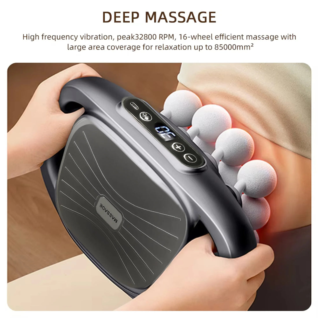 Battery-Powered Massage Gun Set with 16 Heads
