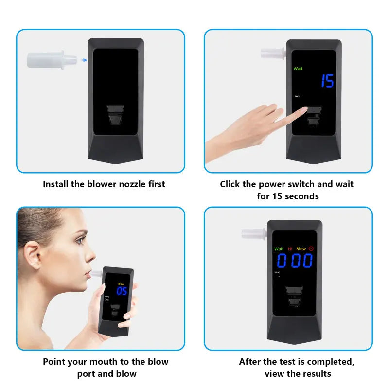 Rechargeable Digital Alcohol Breath Tester, CE Certified