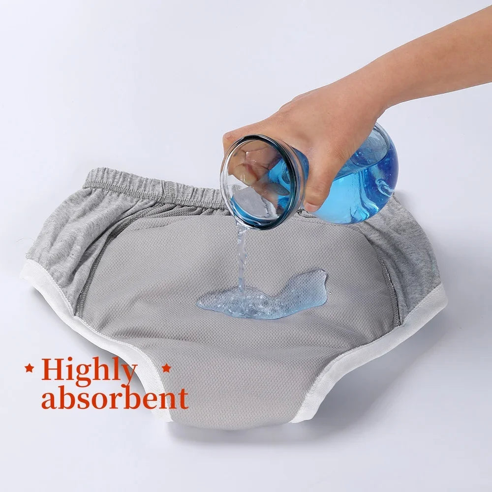 Washable Cotton Adult Pull-Up Diapers, S–XXXL