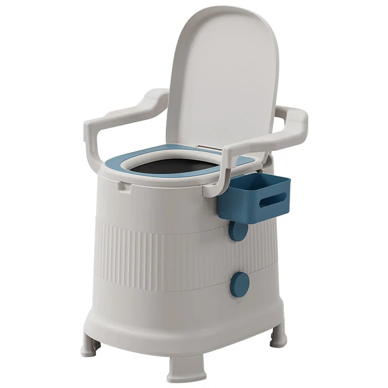 Portable Bedside Commode with Wheels and Urinal Bucket