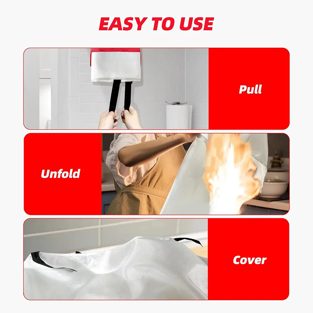 Fiberglass Fire Blanket for Kitchen & Home