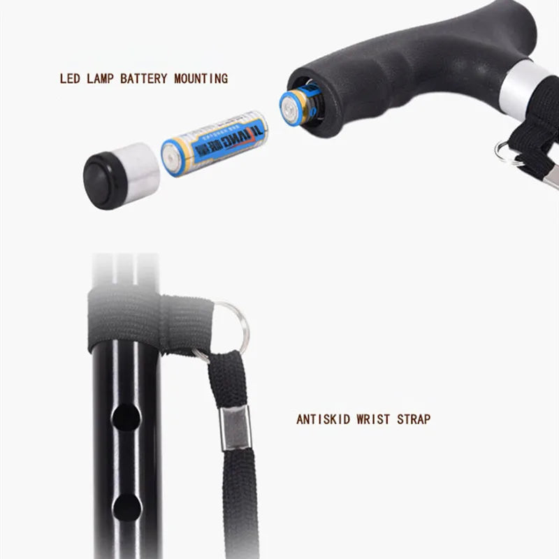 Adjustable Walking Cane with LED Light