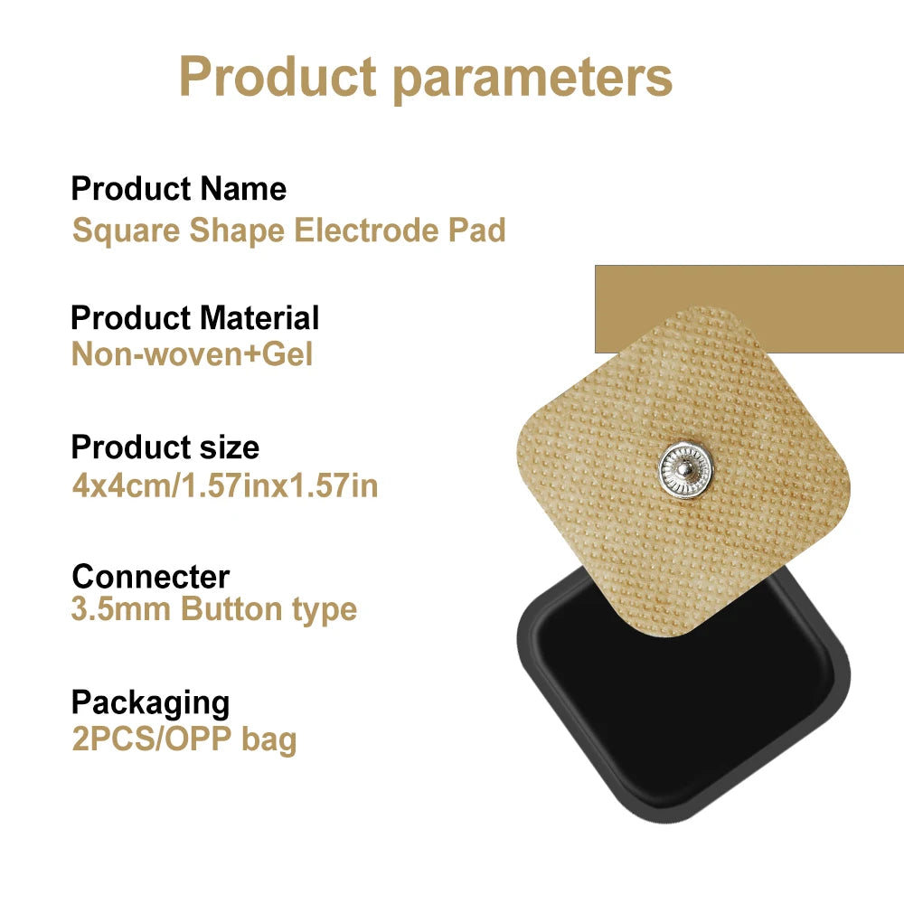 Reusable TENS Electrode Pads, 4 × 4 cm