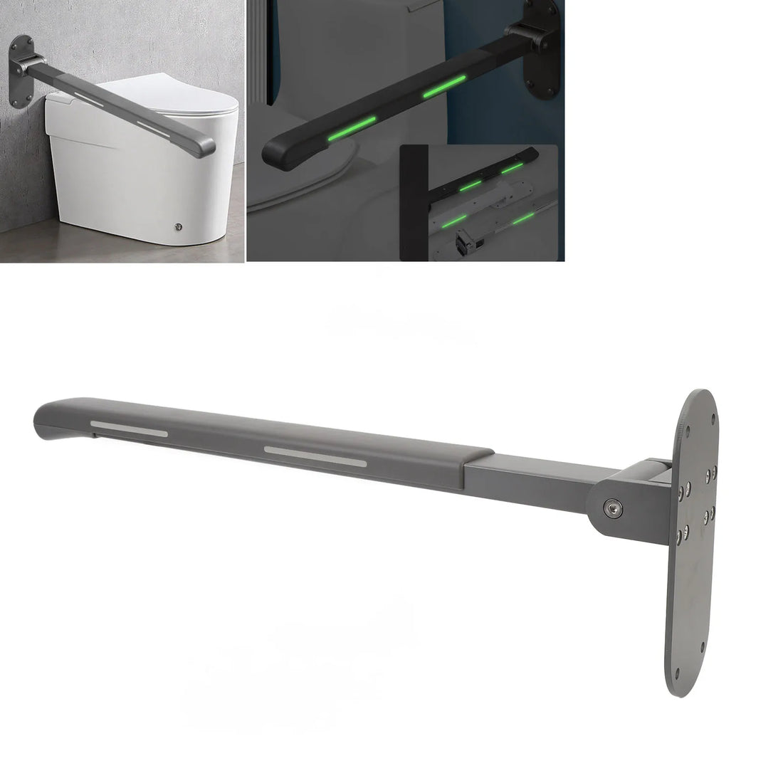 Foldable Flip-Up Toilet Grab Bar