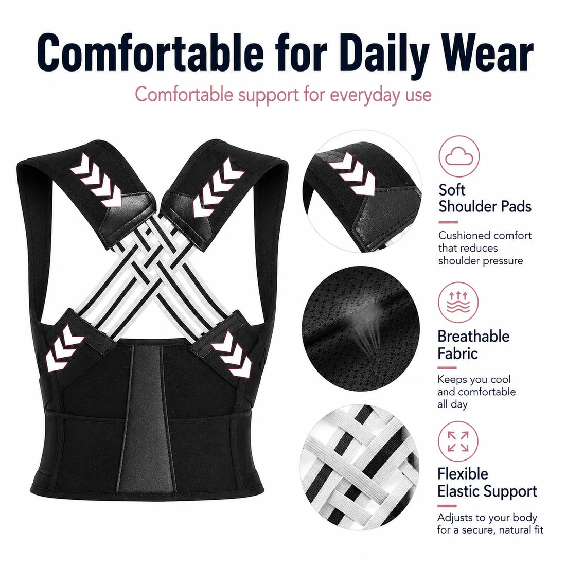 Adjustable Posture Corrector with Waist Belt