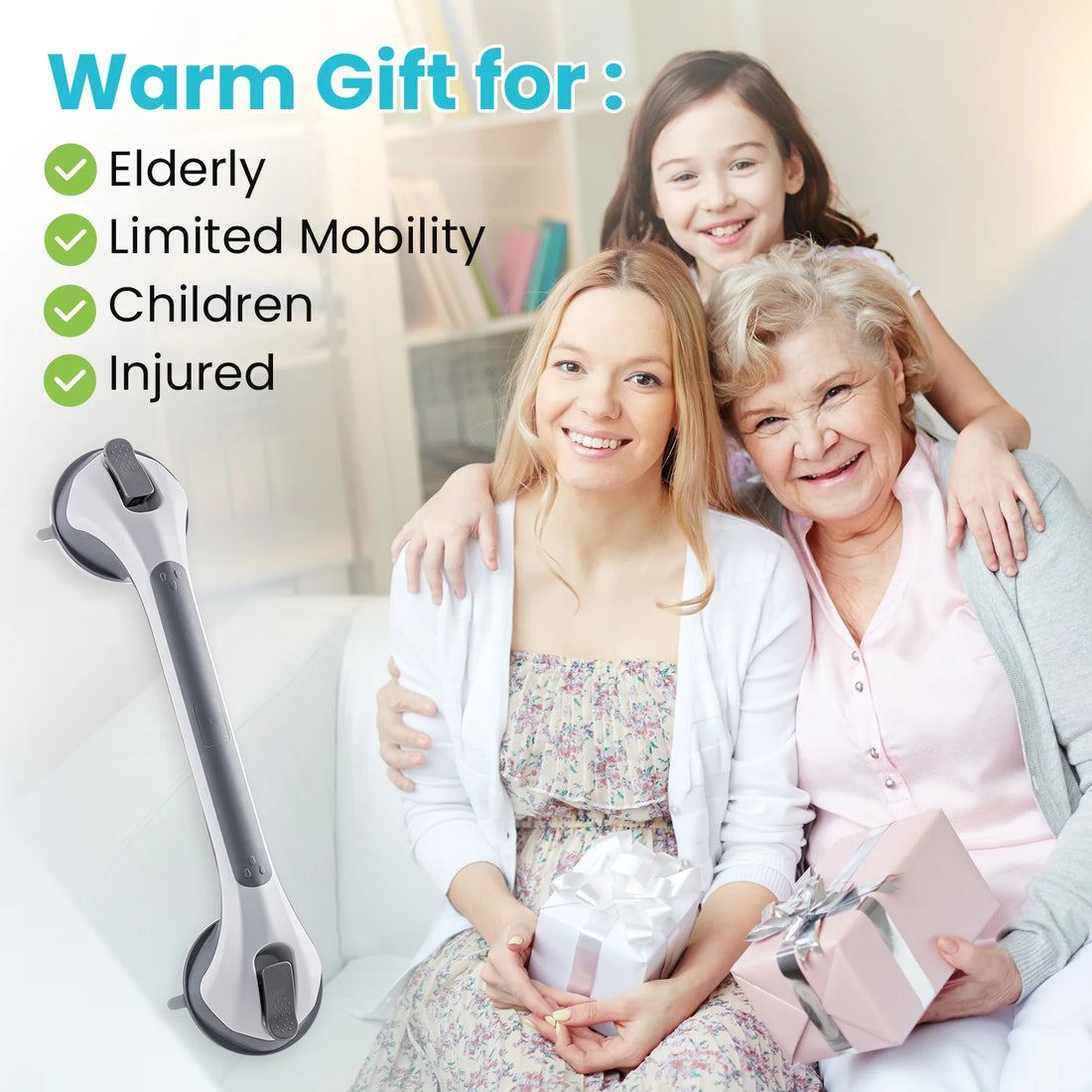 Medwell Suction Cup Shower Grab Bar
