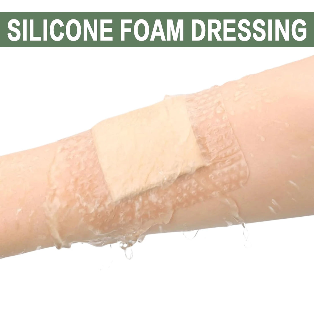 Silicone Foam Dressing, Self-Adhesive Bordered, Waterproof, Absorbent