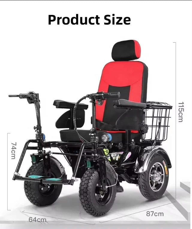 Four-Wheel Automatic Wheelchair with 150kg Capacity