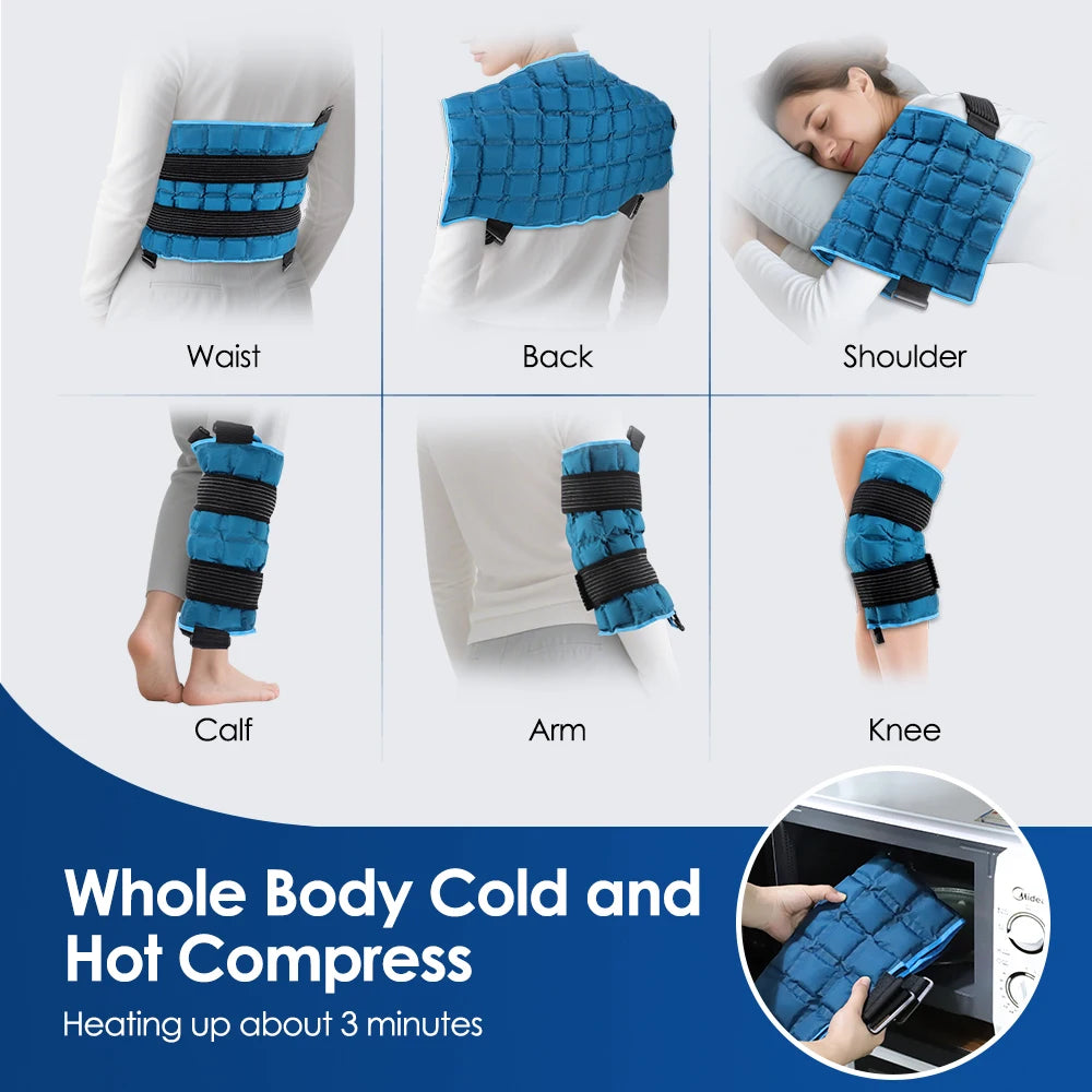 Reusable Hot & Cold Therapy Wrap with Two Straps