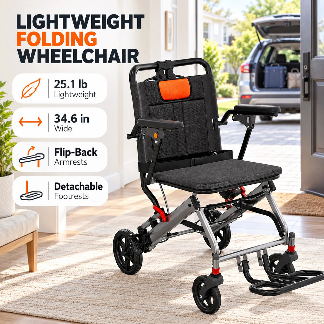Portable Manual Travel Wheelchair
