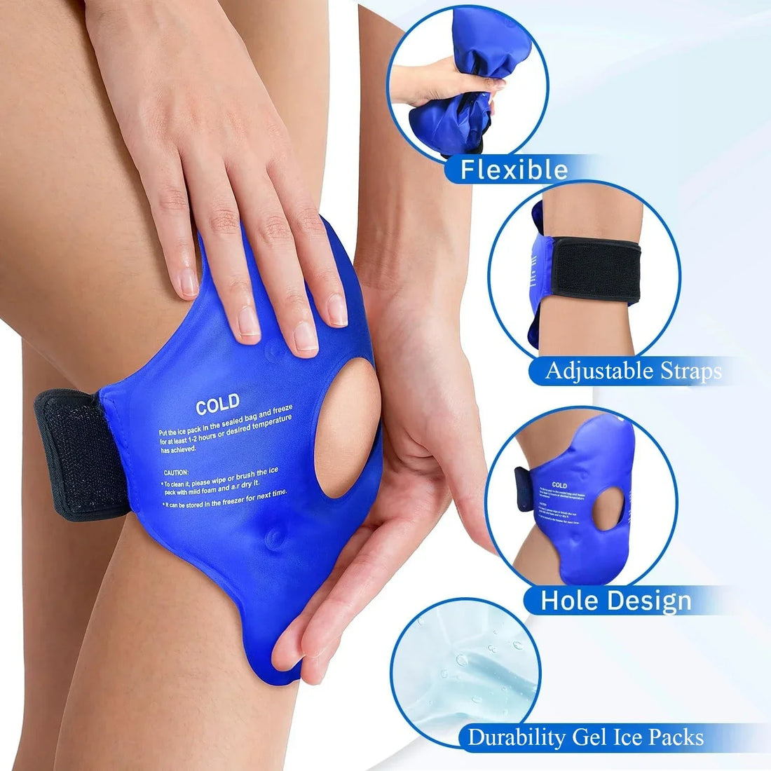 Reusable Gel Ice Knee Wrap for Cold Therapy