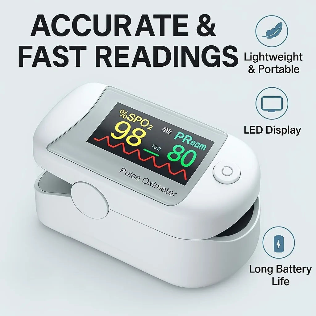 Fingertip Pulse Oximeter with Batteries Included