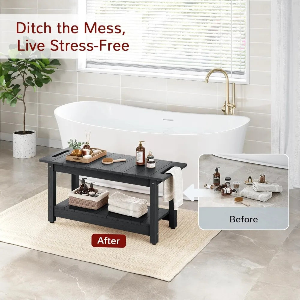 30-Inch Waterproof Non-Slip Shower Bench