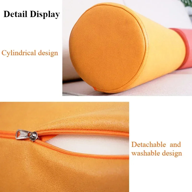 Cylindrical Cushion Cover for Neck, Back and Knees