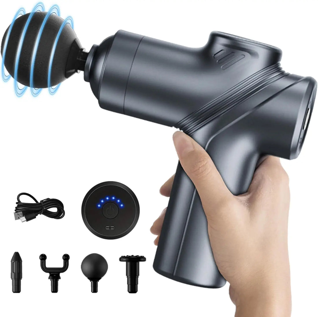 Portable Mini Massage Gun with 4 Interchangeable Heads