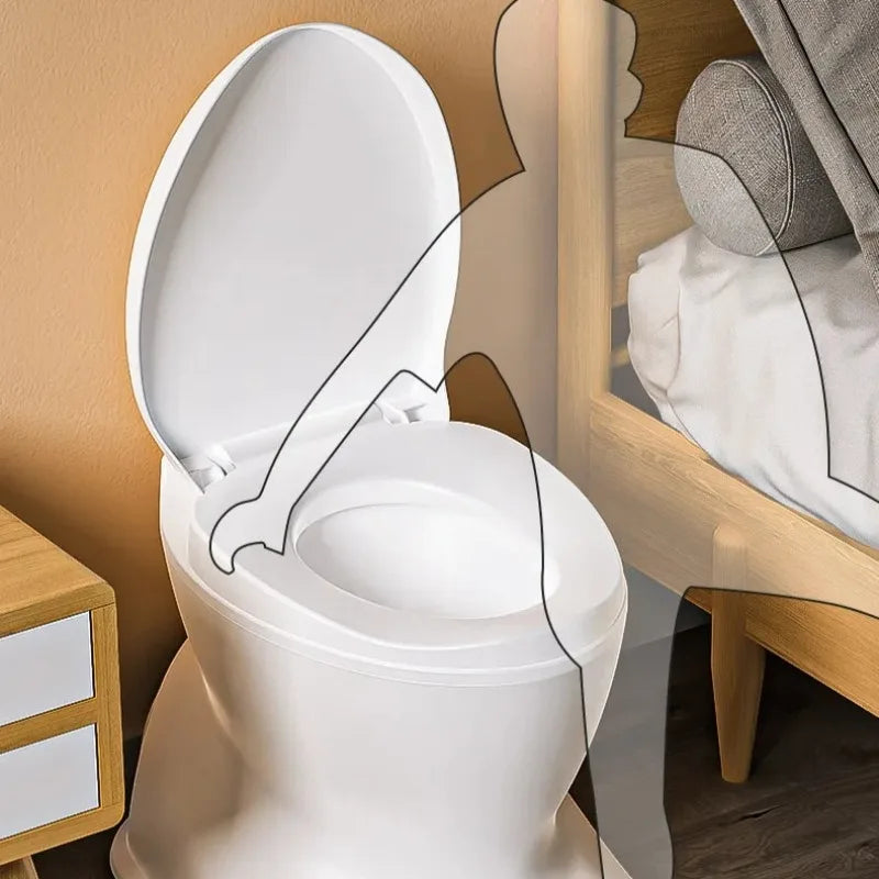 Portable Foldable Bedside Commode Chair with Lid