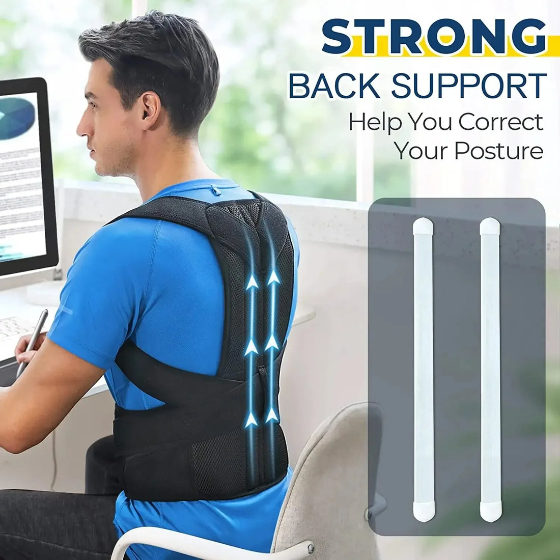 Back Brace Posture Corrector for Men and Women, Sizes S to XXXL