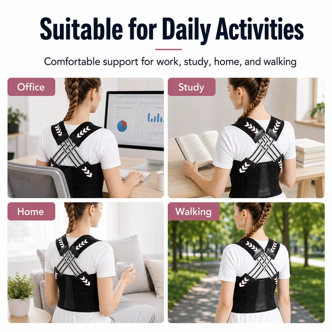 Adjustable Posture Corrector with Waist Belt