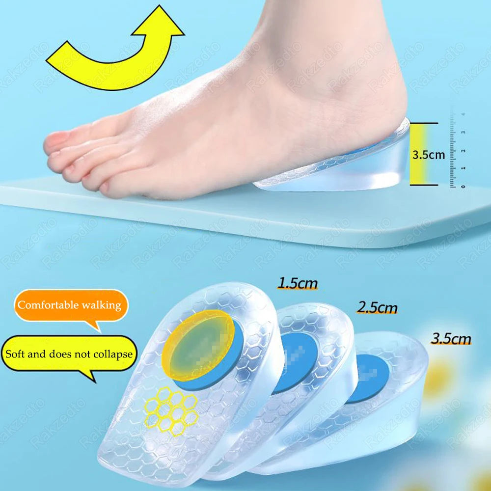 Silicone Height-Increasing Insoles for Shoes