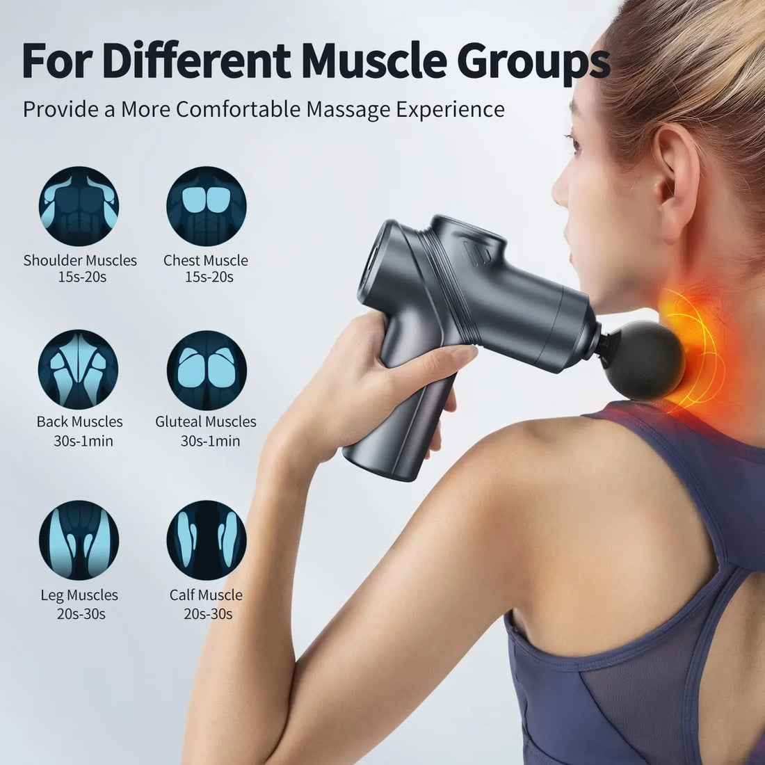 Portable Mini Massage Gun with 4 Interchangeable Heads
