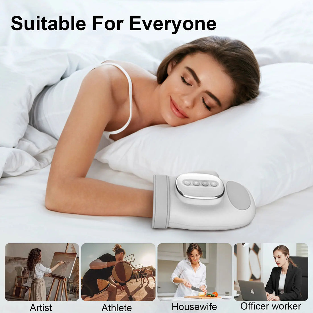 Wireless Hand Massager with Adjustable Compression