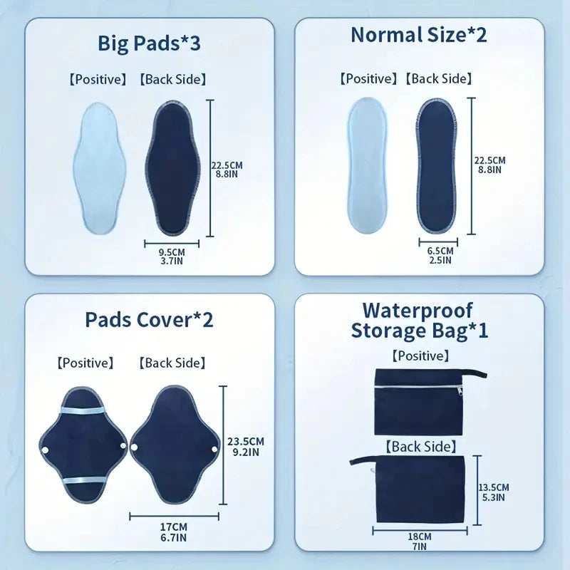 Reusable Washable Pads, Set of 8