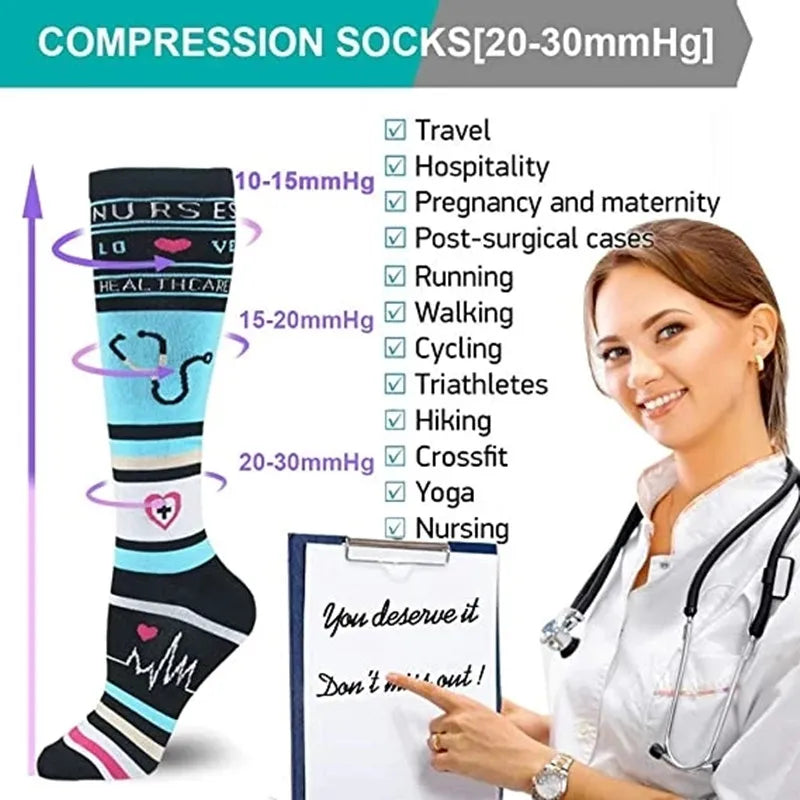Knee-High Compression Socks 20–30 mmHg