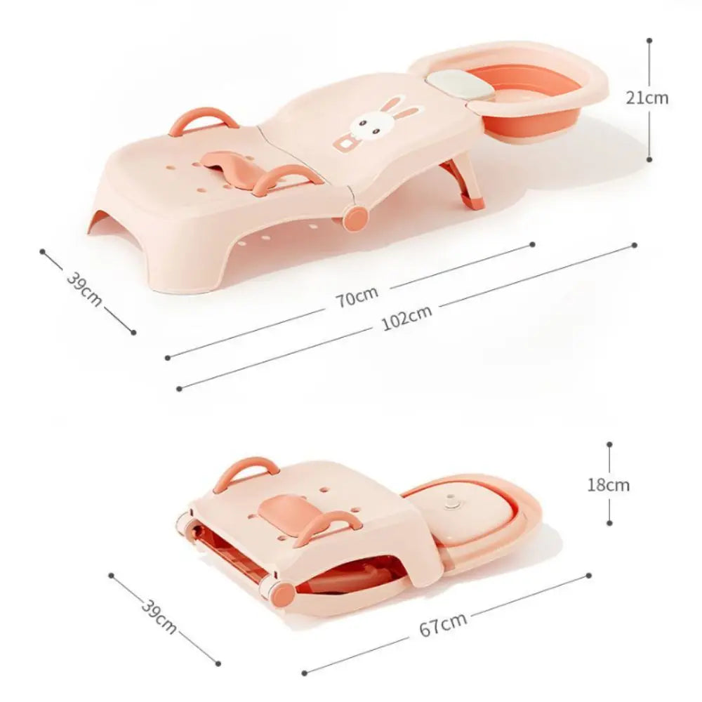 Foldable Children's Shampoo Chair with Basin