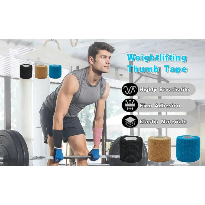 3-Piece Black Self-Adhesive Bandages