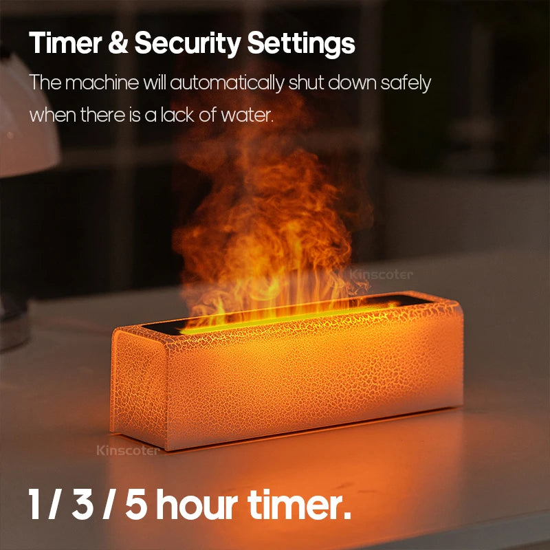 Fireplace Flame Cool Mist Diffuser, 150 ml