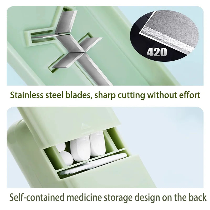 Pill Cutter with Centering Device and Safety Blade