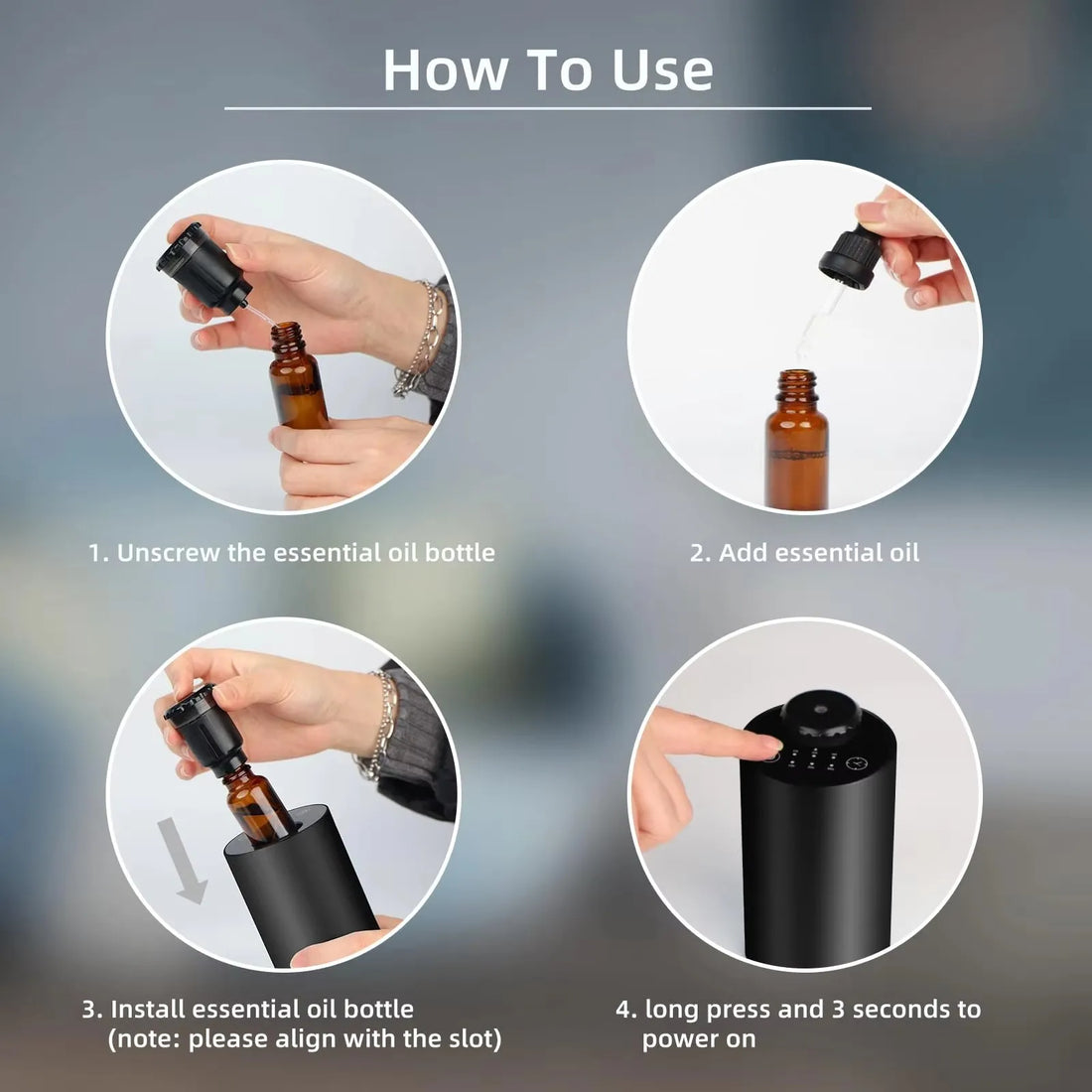 Waterless Essential Oil Diffuser for Home or Car