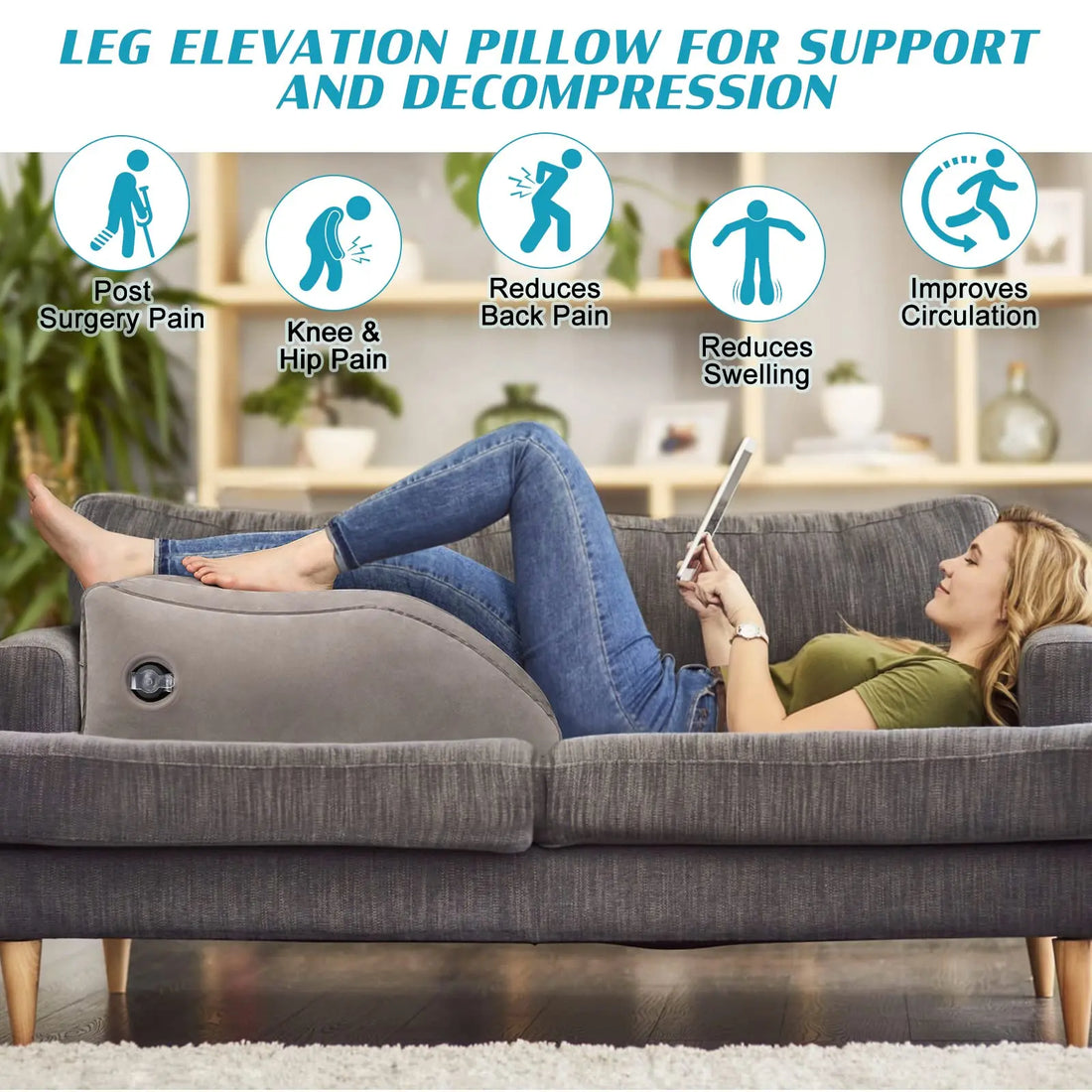 Inflatable Leg Support Wedge Pillow