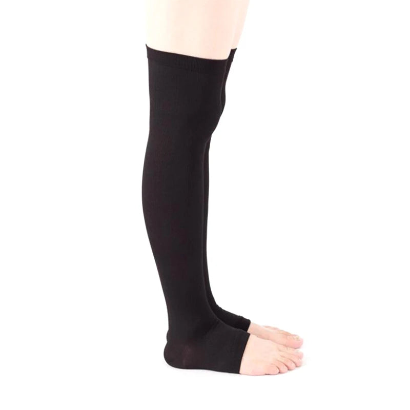 Open-Toe Knee-High Compression Stockings, 2-Piece Set