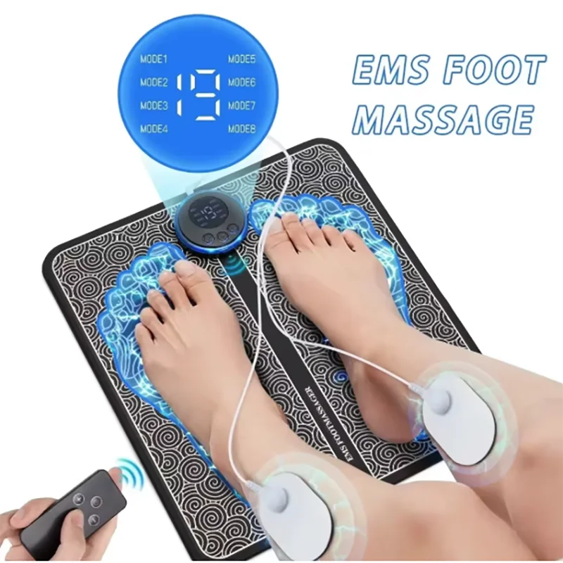 Rechargeable EMS Foot Massager Pad with Remote
