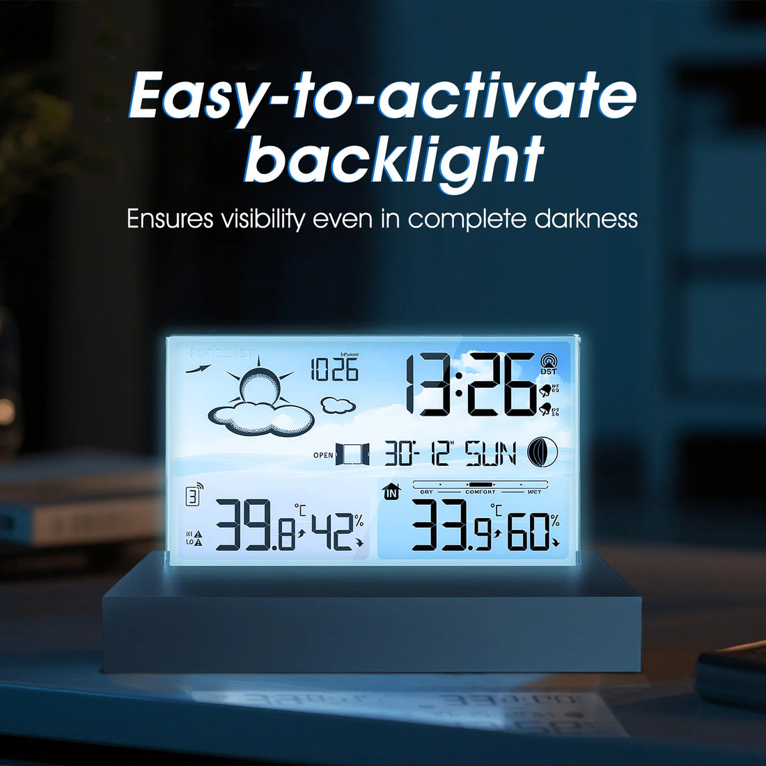Indoor/Outdoor Weather Station with Clock and Calendar