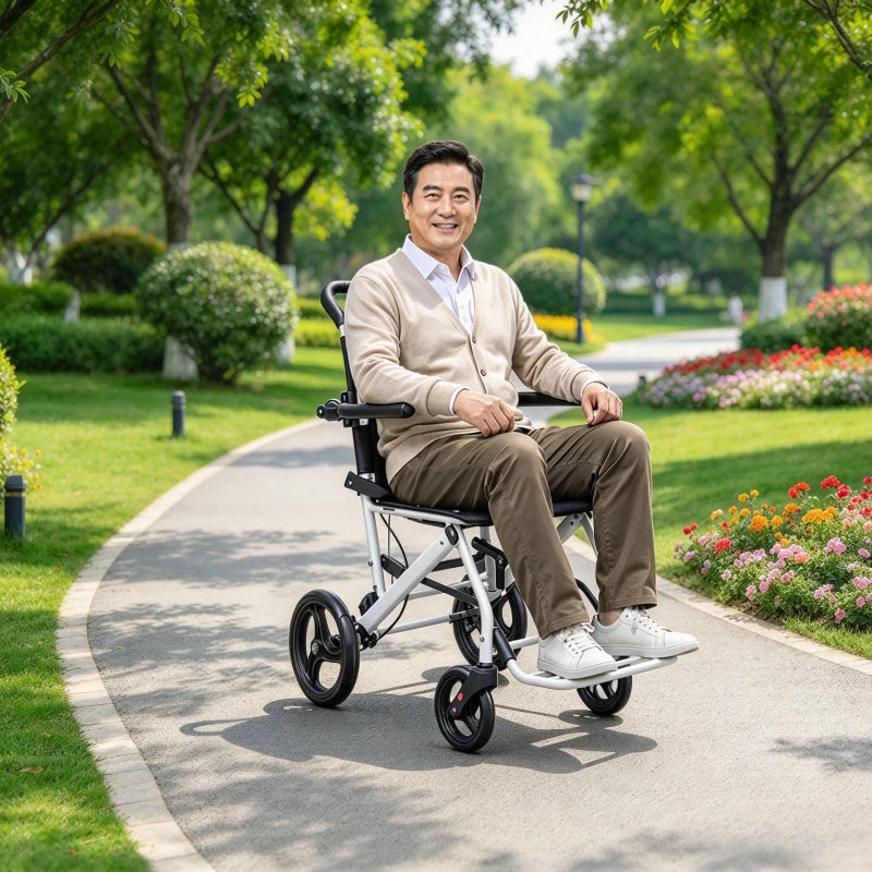 Folding Manual Wheelchair for Home and Travel