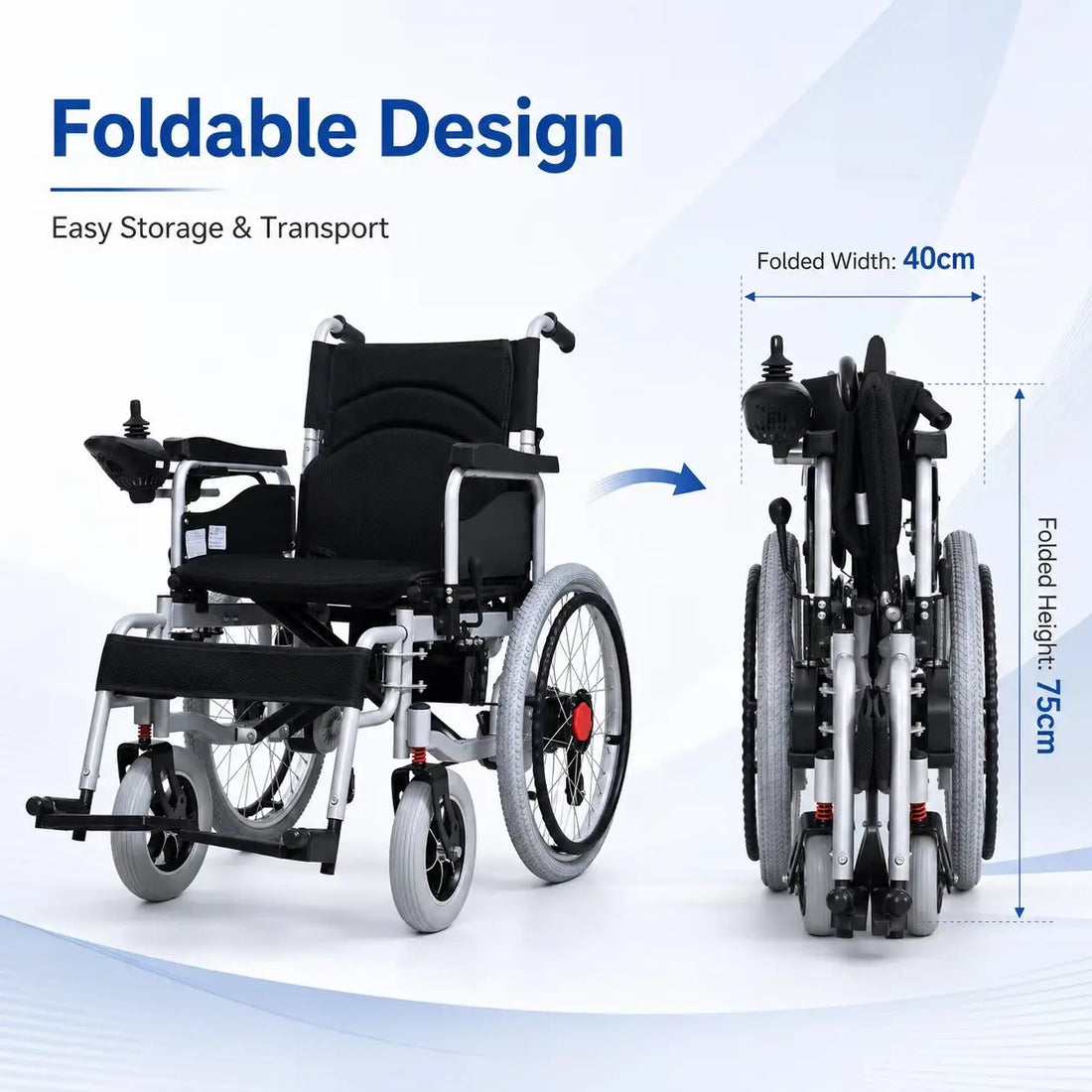 Foldable Dual-Motor Power Wheelchair