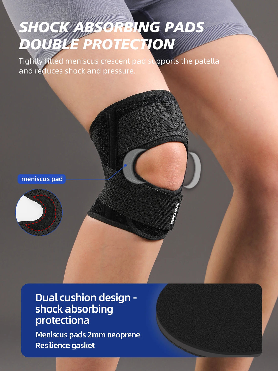 Medwell Adjustable Knee Support with Spring Stays, Breathable