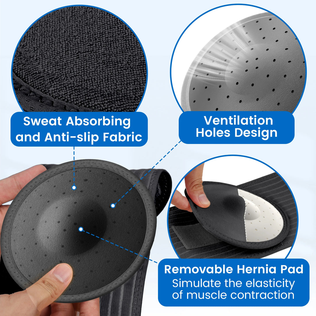 Adjustable Abdominal Hernia Belt with Compression Pad