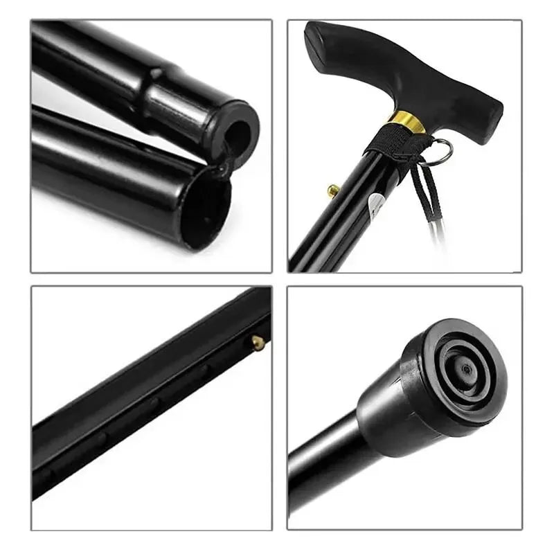 Adjustable Folding Walking Stick with Rubber Tip