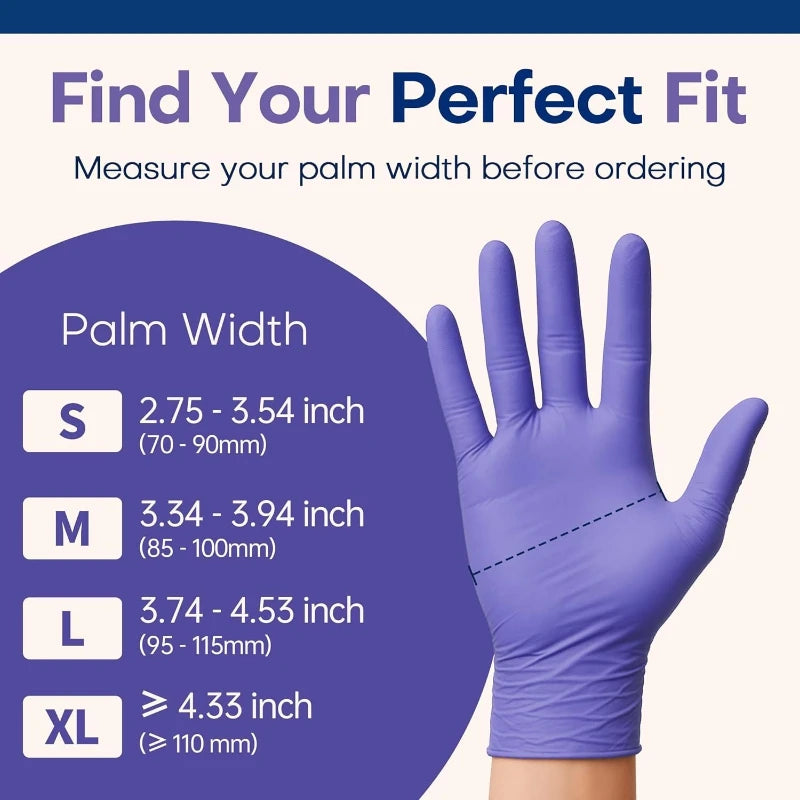 Purple Powder-Free Nitrile Disposable Gloves
