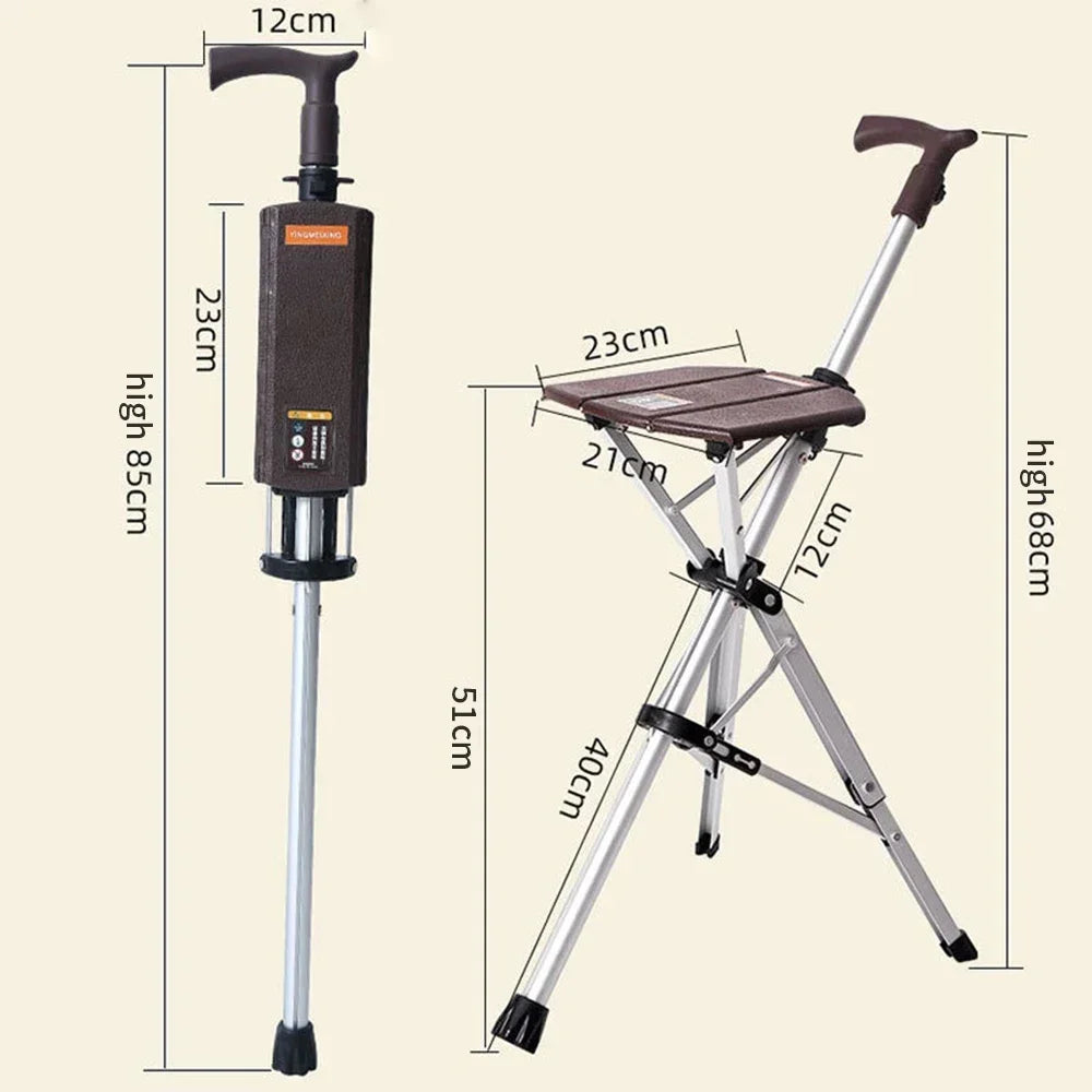 Folding Walking Stick with Seat