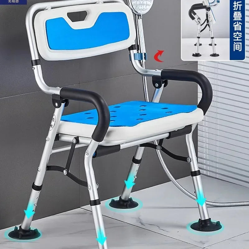 Folding Shower Chair with Backrest and Arms