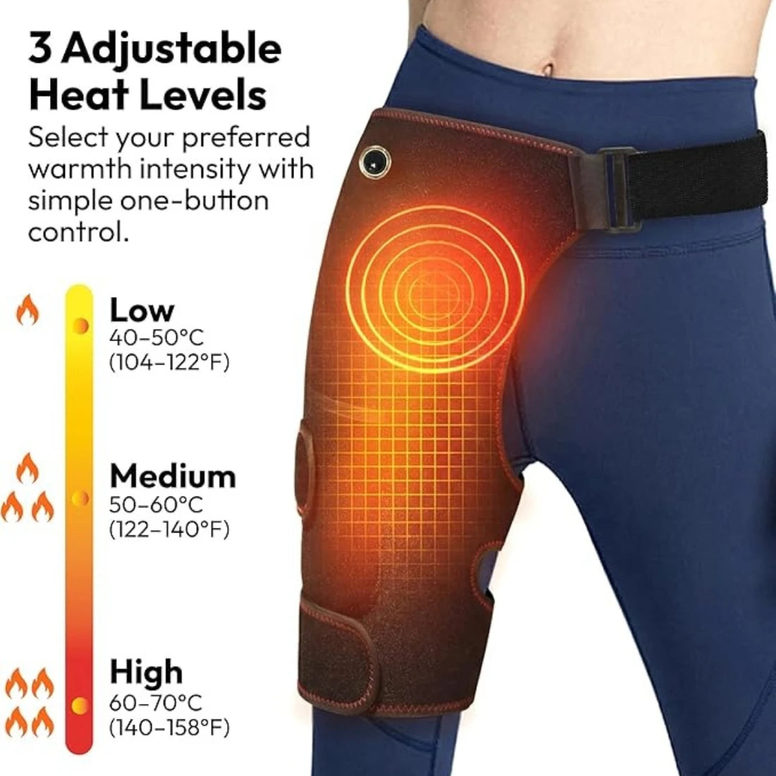 Cordless Heated Hip and Leg Massage Brace